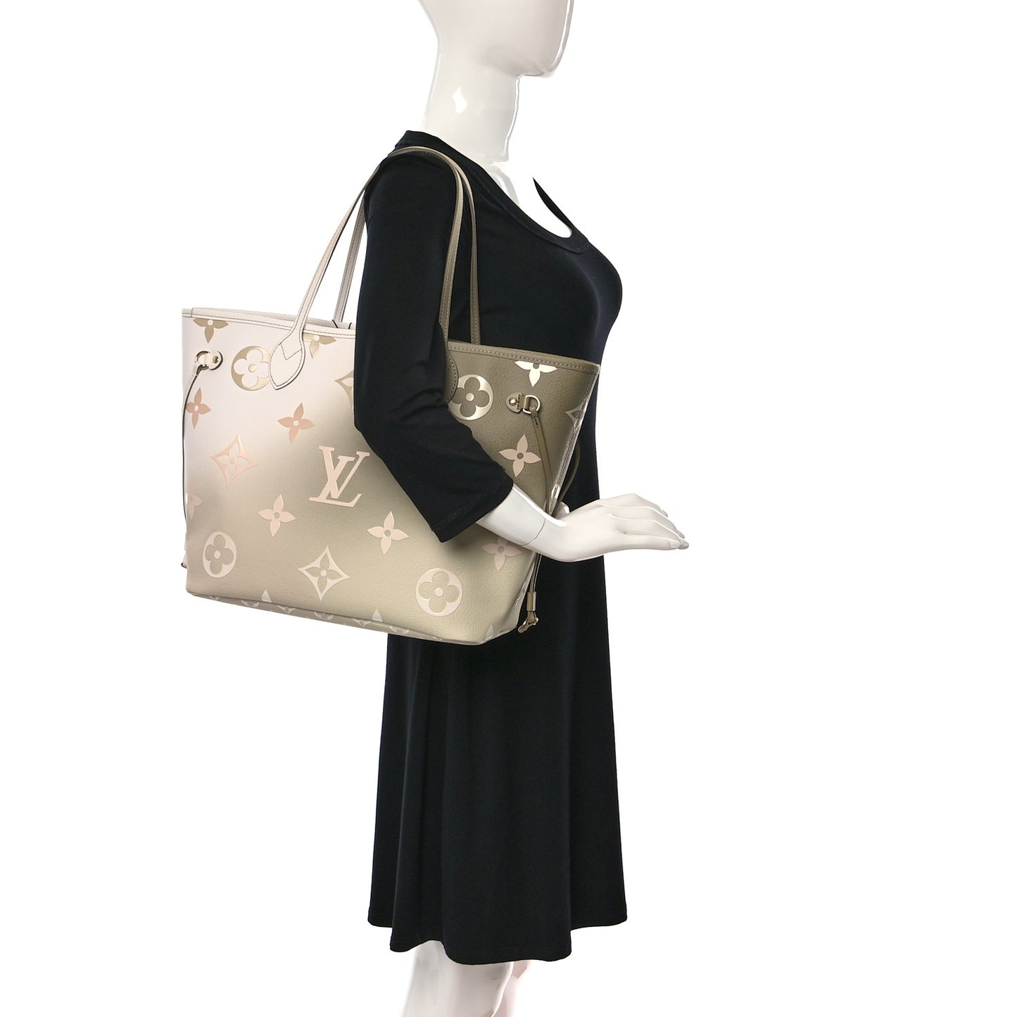 Monogram Giant Spring In The City Neverfull MM Sunset Kaki