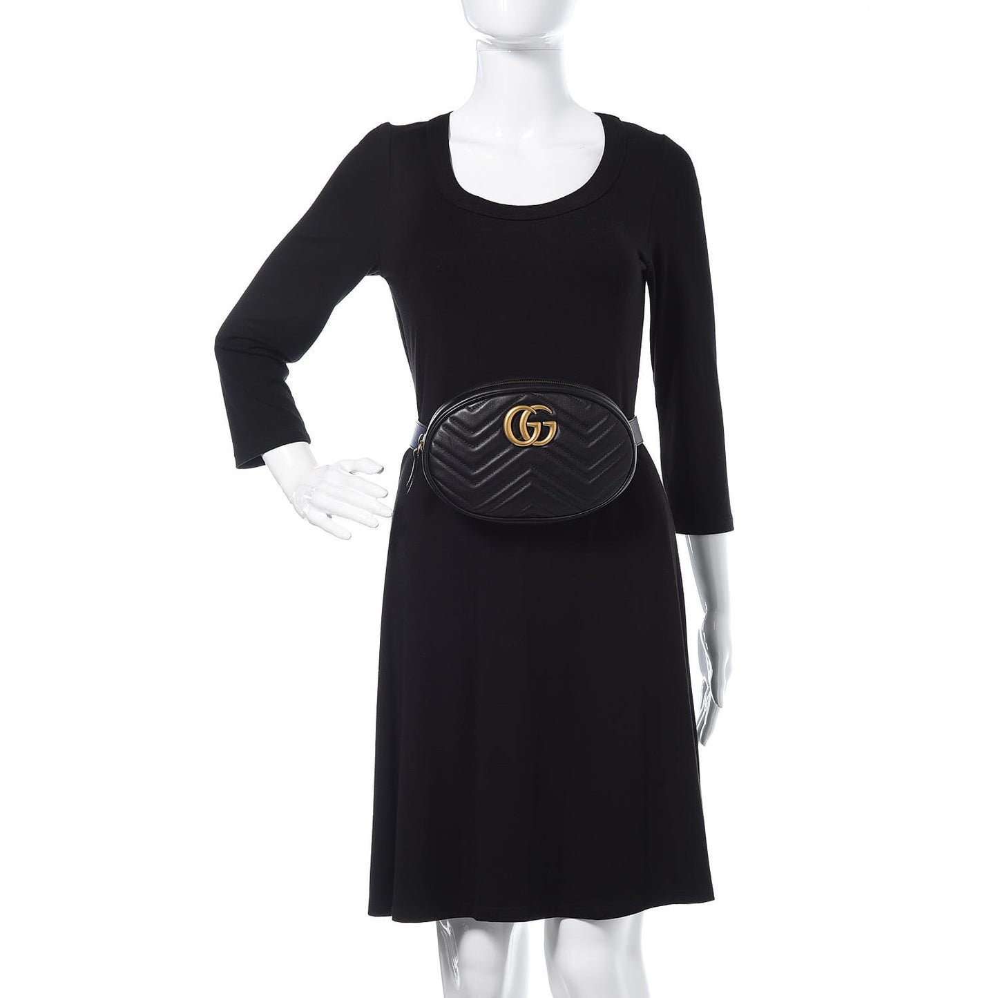 Calfskin Matelasse GG Marmont Belt Bag 105 42 Black