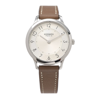 Hermes Stainless Steel Swift 32mm Slim d'Hermes Quartz Watch Etoupe 1 of 5
