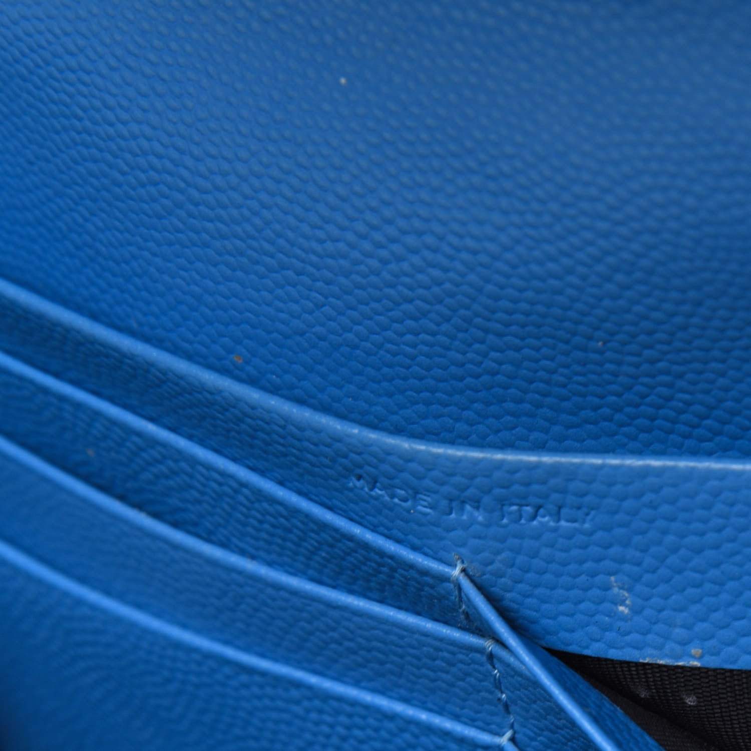 Saint Laurent Grain De Poudre Matelasse Chevron Monogram Flap Wallet Blue Clair 10 of 21