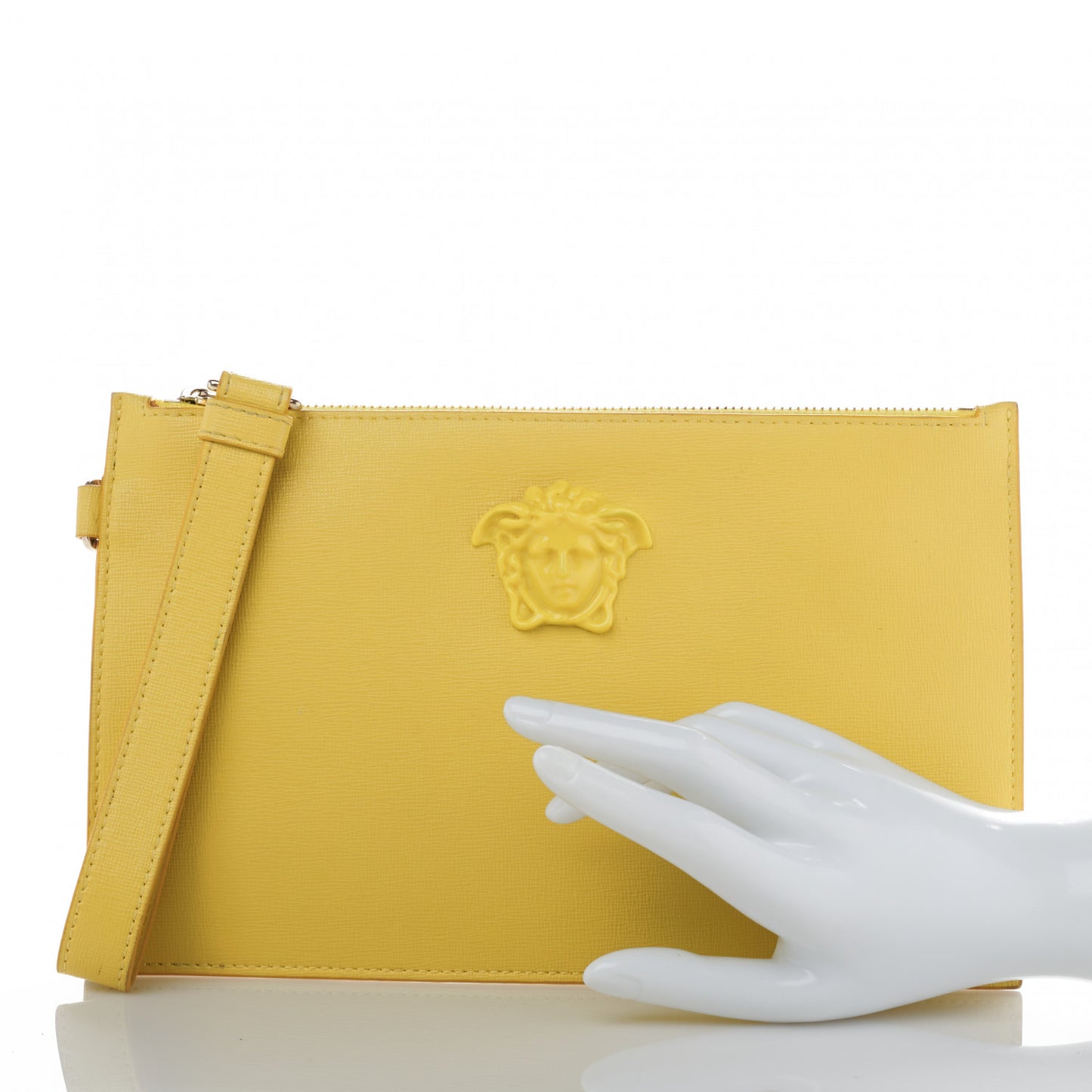 Saffiano Palazzo Wristlet Pouch Yellow