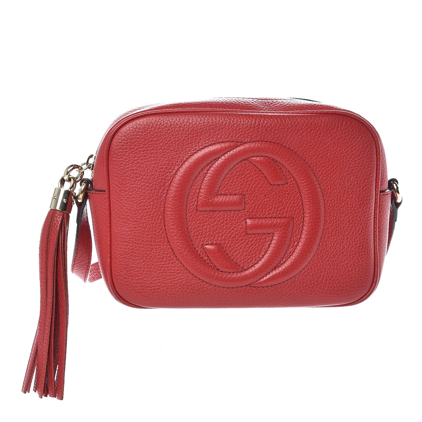 Pebbled Calfskin Small Soho Disco Bag Tabasco Red