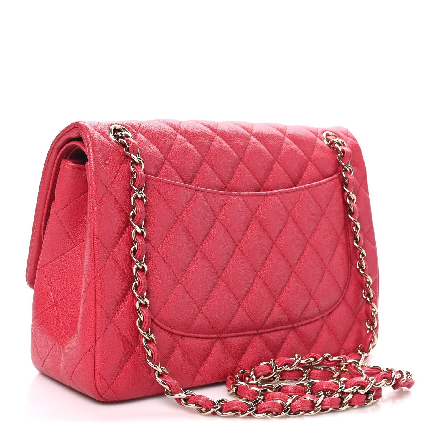 Chanel Caviar Quilted Jumbo Double Flap Dark Pink 3 of 10