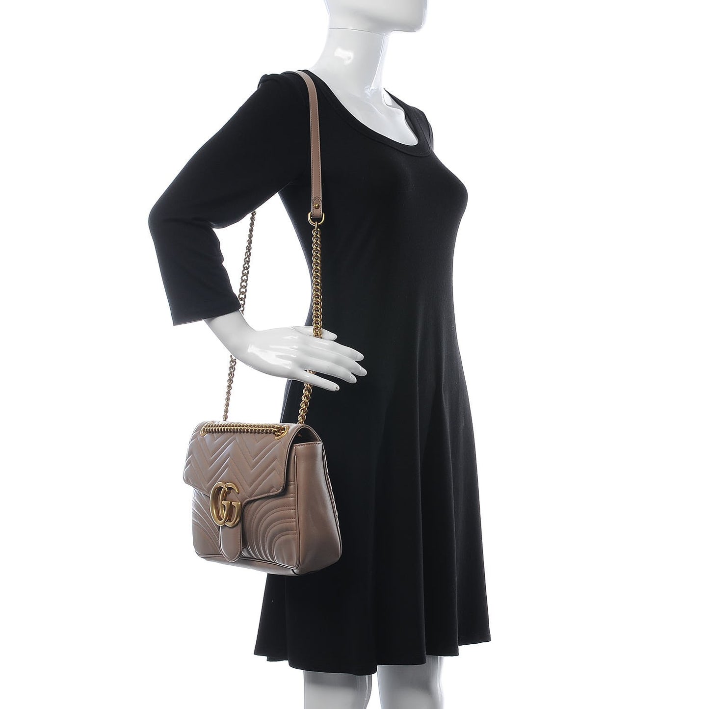 Calfskin Matelasse Medium GG Marmont Shoulder Bag Porcelain Rose