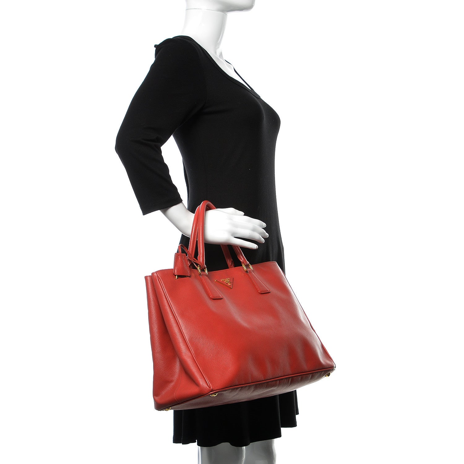 Prada Saffiano Large Tote Fuoco 2 of 15