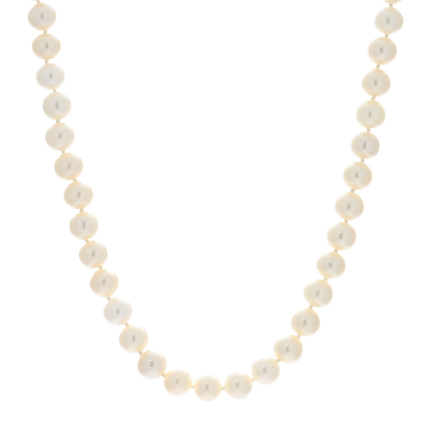 Sterling Silver Diamond Pearl 8.5mm Buckle Necklace