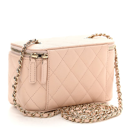 Chanel Caviar Quilted Small Vanity Case With Chain Light Beige 3 of 9