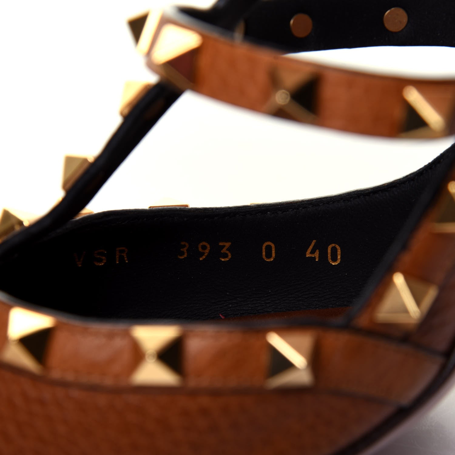 Valentino Garavani Pebbled Calfskin Rockstud Ankle Strap 100mm Pumps 40 Cuoio 10 of 11
