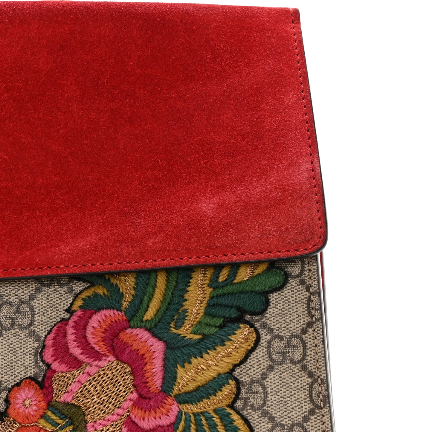 GG Supreme Monogram Embroidered Medium Dionysus Shoulder Bag Beige Hibiscus
