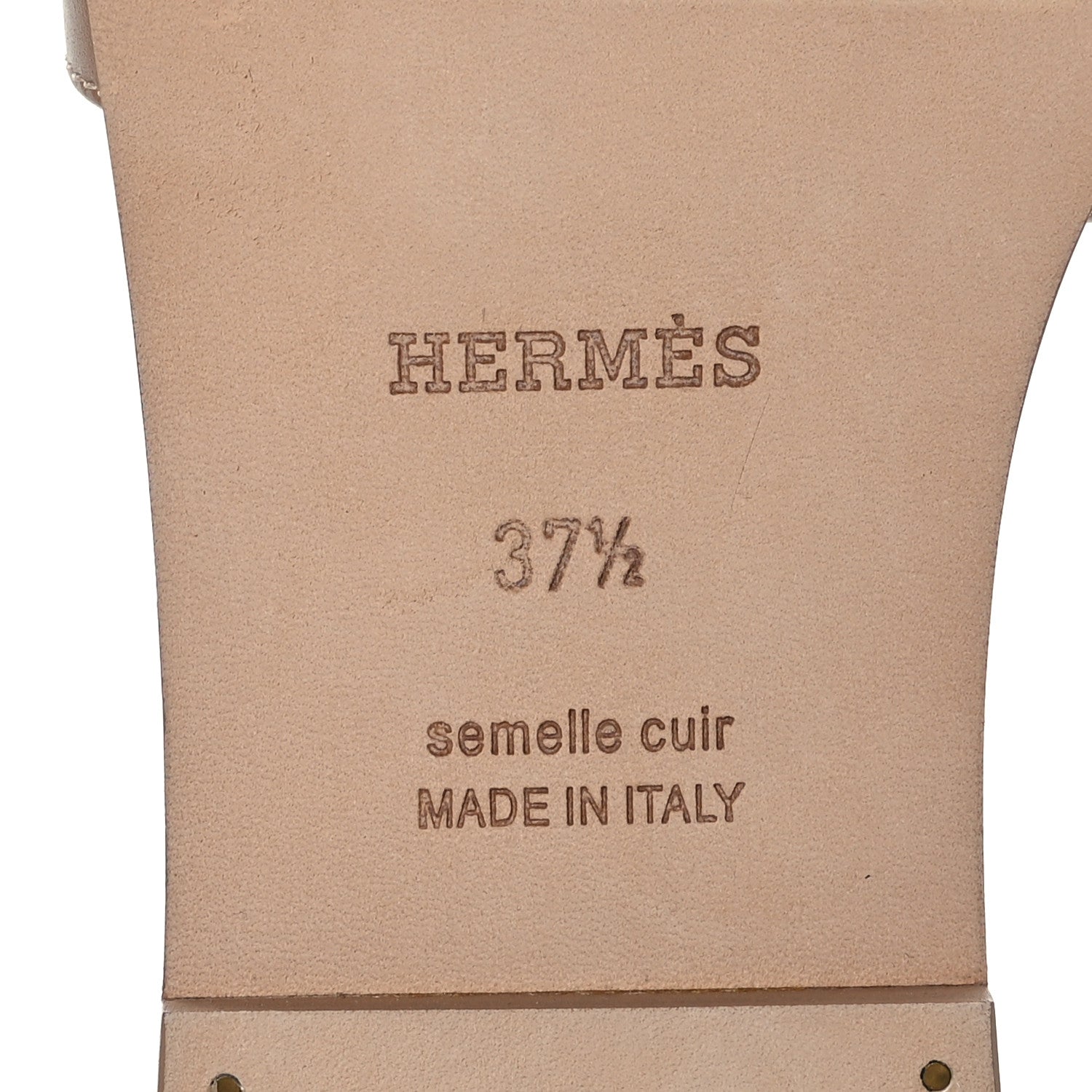Hermes Box Calfskin Oran Sandals 37.5 Bois De Santal 7 of 7
