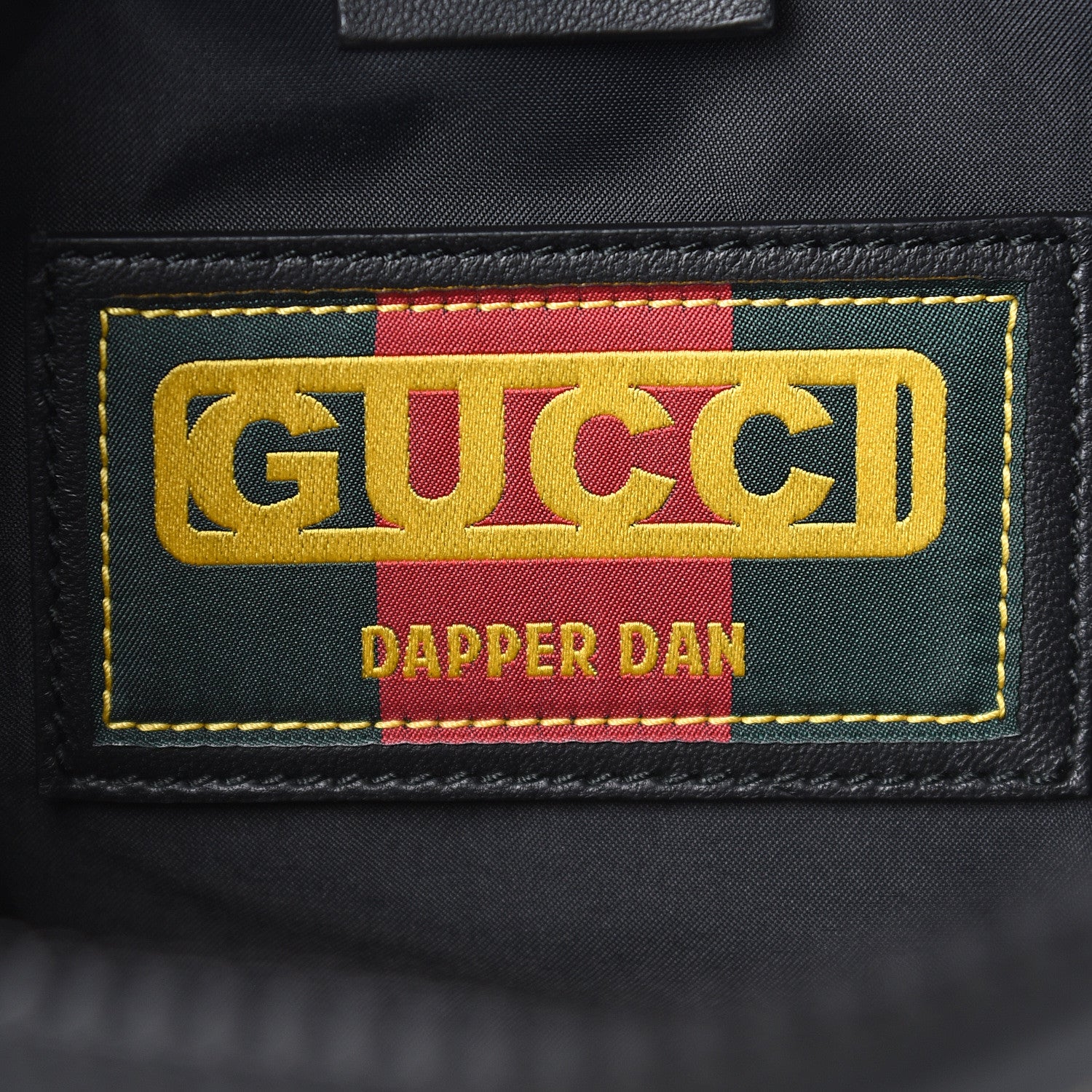 Gucci X DAPPER DAN Calfskin Laminated Ayers GG Micro Monogram Mens Belt Bag Black 6 of 13