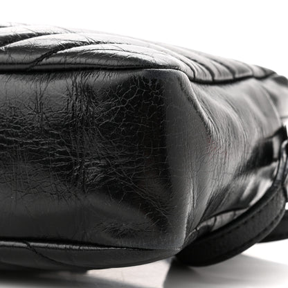 Saint Laurent Cracked Shiny Calfskin Matelasse Monogram Lou Camera Bag Black 10 of 12