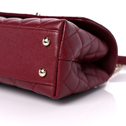 Chanel Caviar Lizard Embossed Quilted Mini Coco Handle Flap Burgundy 9 of 9
