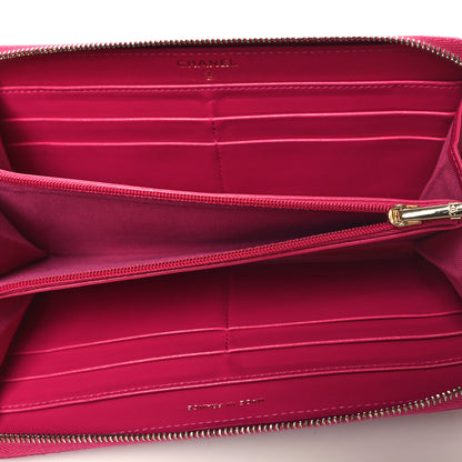 Chanel Caviar Quilted Large Gusset Zip Around Wallet Pink 5 of 9