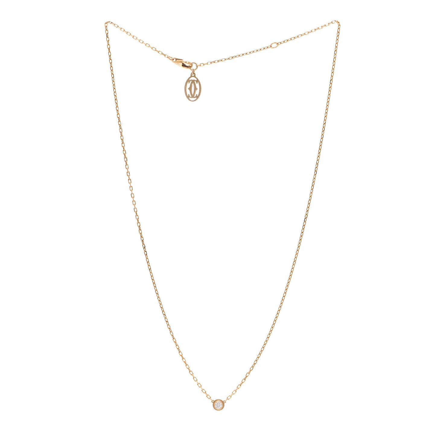 18K Pink Gold Diamond SM D'Amour Pendant Necklace