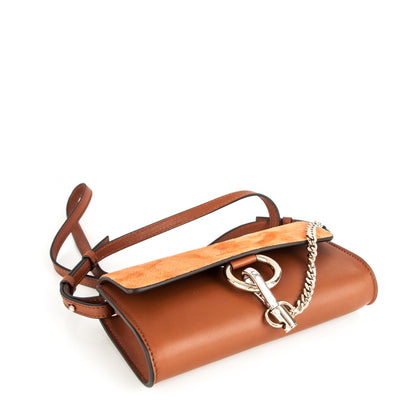 Chloe Suede Calfskin Mini Faye Shoulder Bag Tobacco 4 of 6