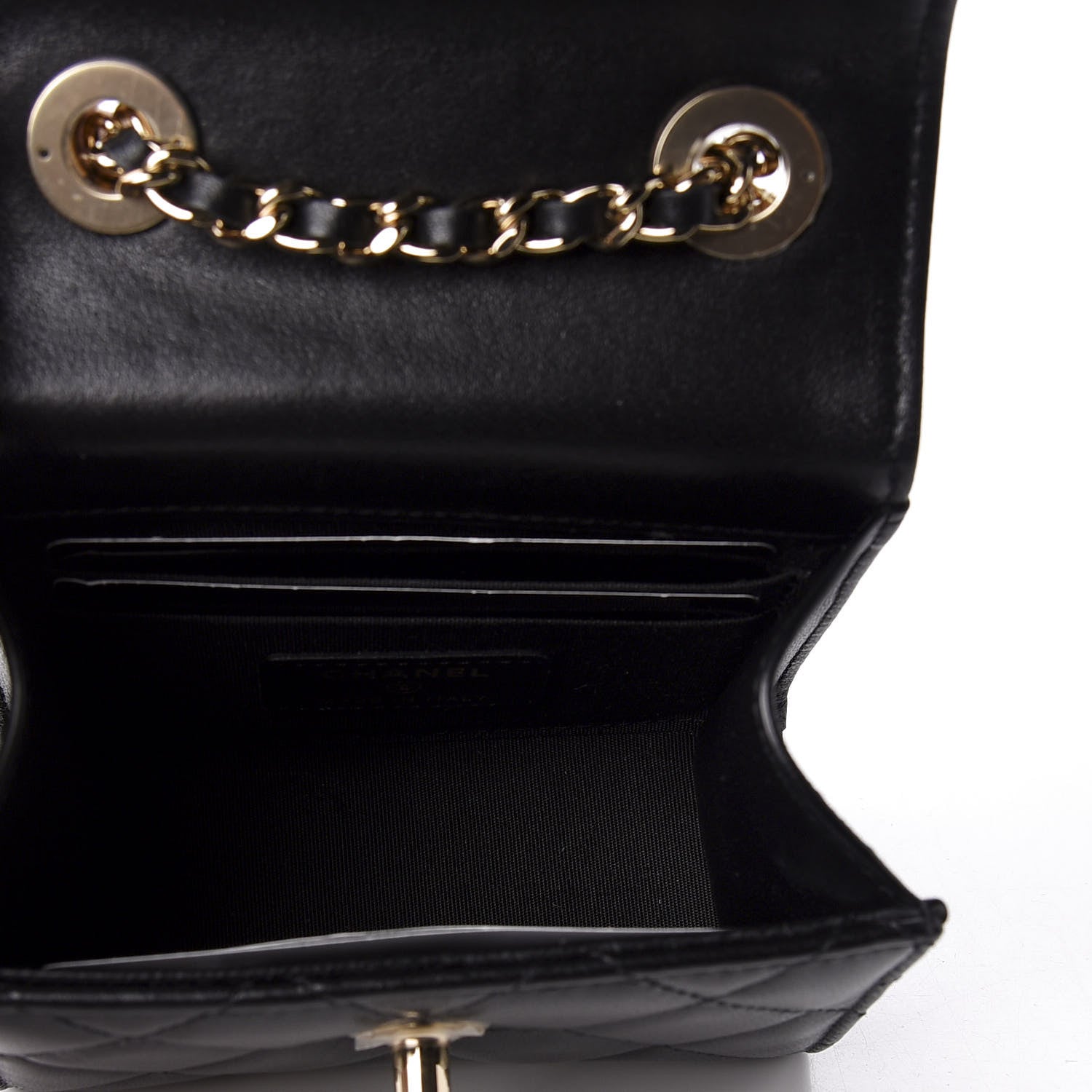 Chanel Lambskin Quilted Mini Trendy CC Chain Wallet Black 4 of 12