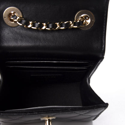 Chanel Lambskin Quilted Mini Trendy CC Chain Wallet Black 4 of 12