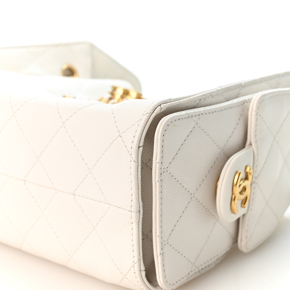 Chanel Caviar Quilted Mini Chanel 25 Handbag White 10 of 10
