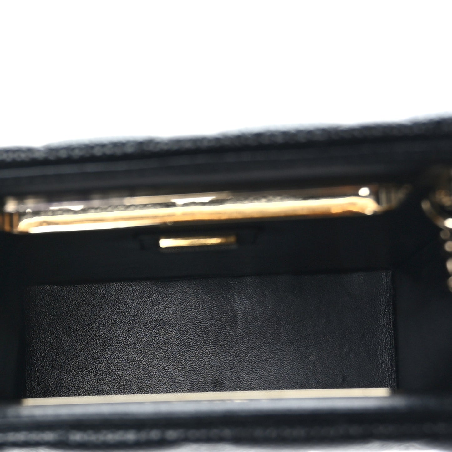 Caviar Quilted Evening Box Bag Black