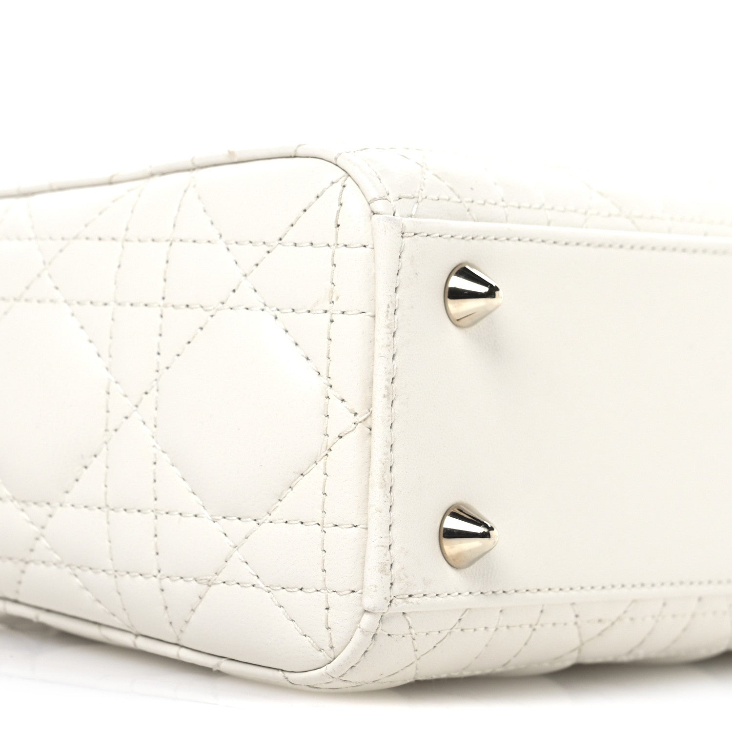 Christian Dior Lambskin Cannage Small My ABCDior Lady Dior White 9 of 10