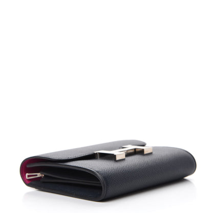 Hermes Epsom Constance Short Wallet Bleu Indigo Rose Pourpre 4 of 7