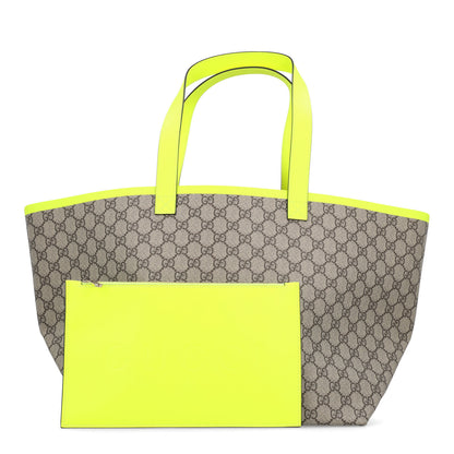 Gucci GG Supreme Monogram Totissima Shopping Tote Ebony Beige Yellow 3 of 10