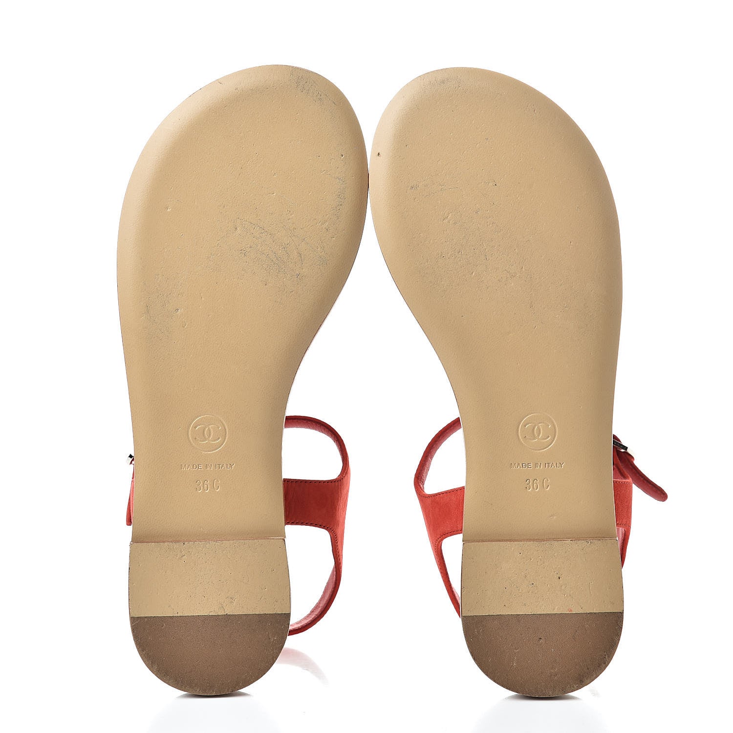 Chanel Lambskin Chain CC Thong Sandals 36 Red 5 of 17