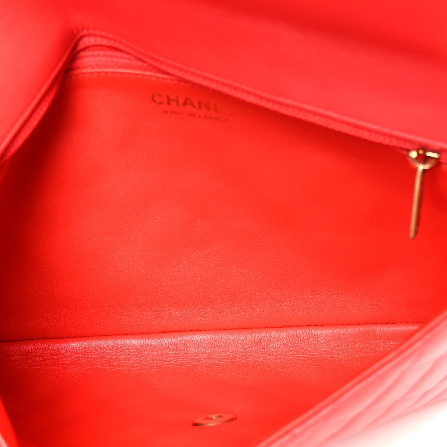 Chanel Lambskin Quilted Flap Clutch Red 5 of 10