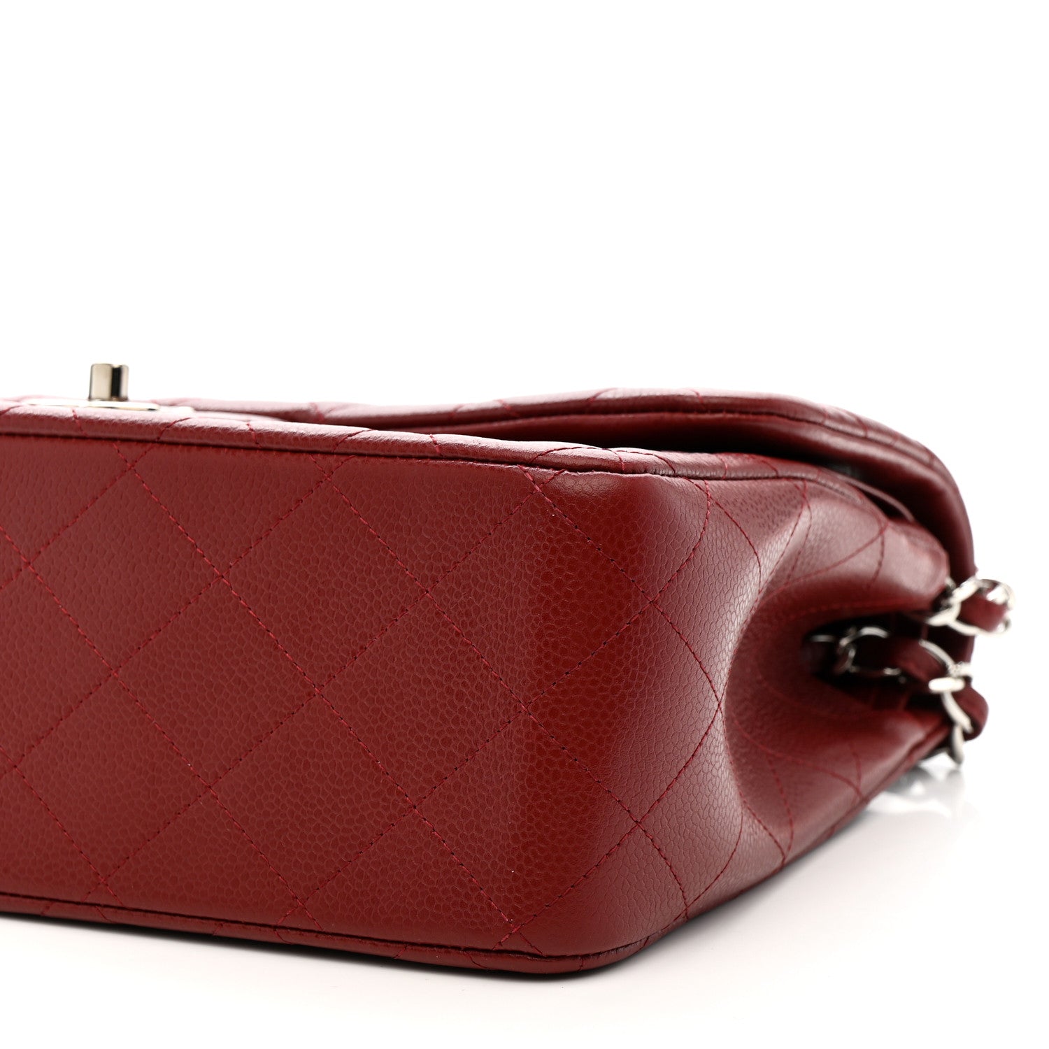 Chanel Caviar Quilted Jumbo Double Flap Dark Red 10 of 12