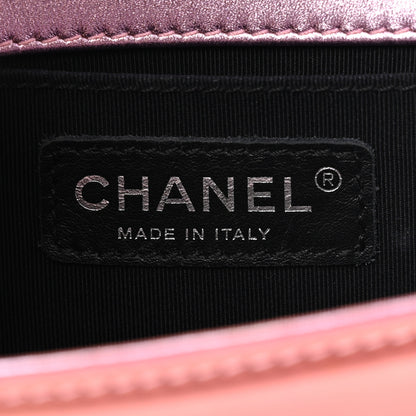 Chanel Metallic Patent Calfskin Quilted Small Boy Flap Pink 6 of 14
