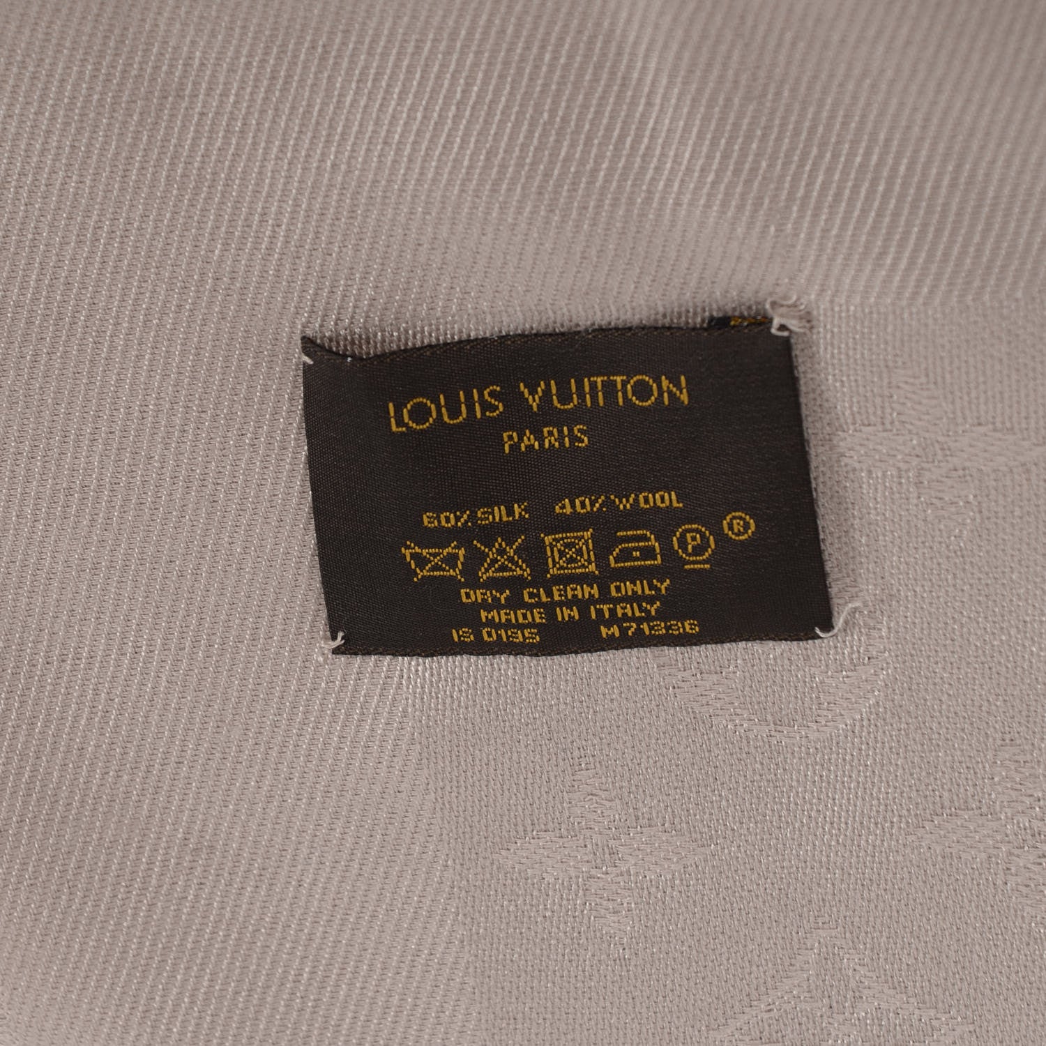 Louis Vuitton Silk Wool Monogram Shawl Greige 4 of 5