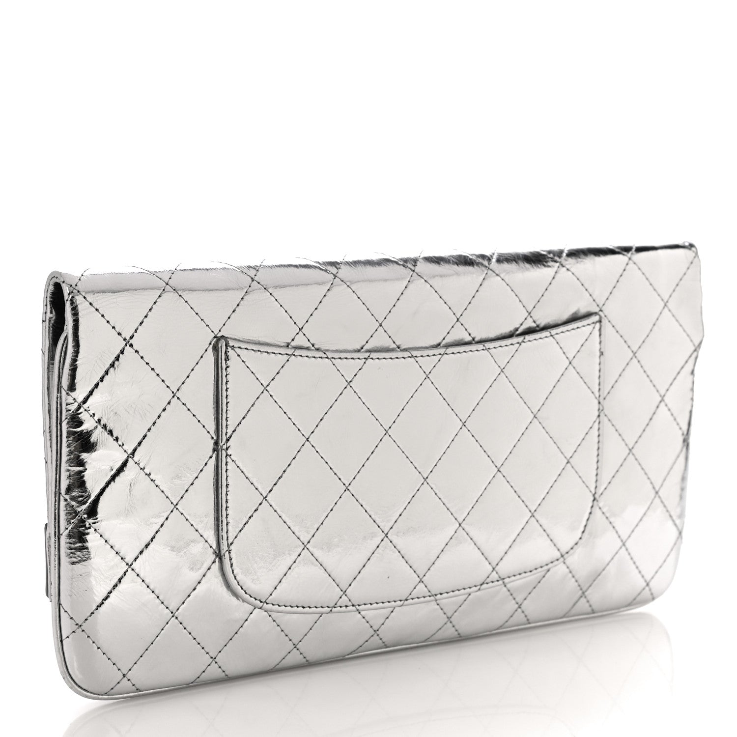 Chanel Metallic Crumpled Calfskin Small 31 Pouch Silver 3 of 11