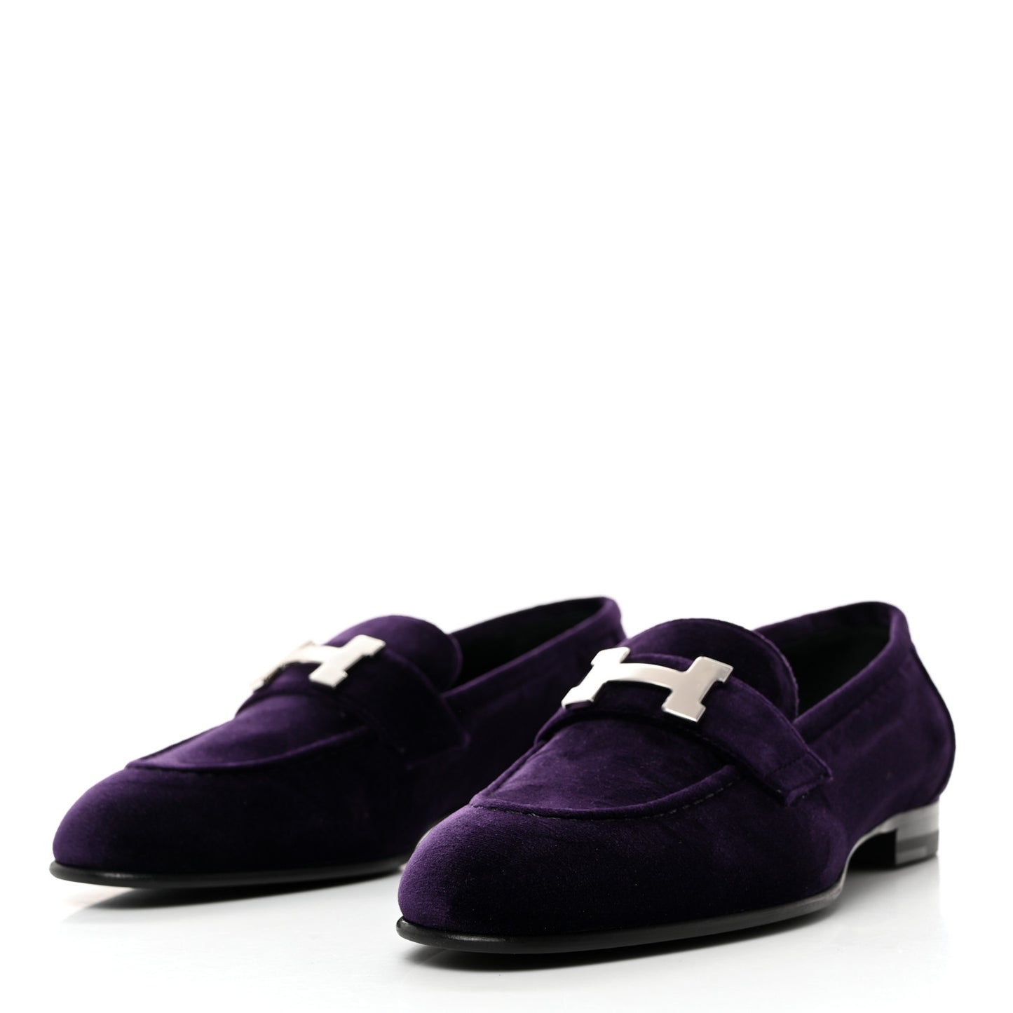 Velvet Womens Paris Loafers 36 Violet Fonce