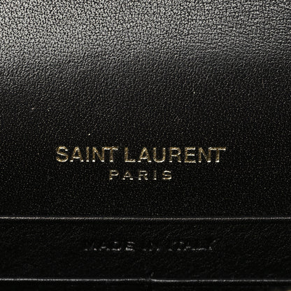 Saint Laurent Patent Calfskin Matelasse Chevron Monogram Envelope Chain Wallet Black 5 of 5