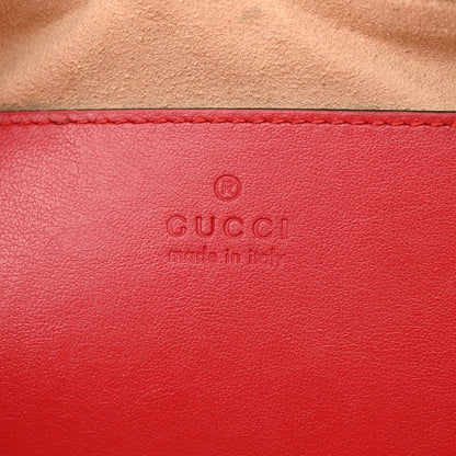 Gucci Calfskin Matelasse Small GG Marmont Chain Shoulder Bag Hibiscus Red 6 of 10