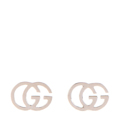 Gucci 18K White Gold GG Tissue Stud Earrings 1 of 7