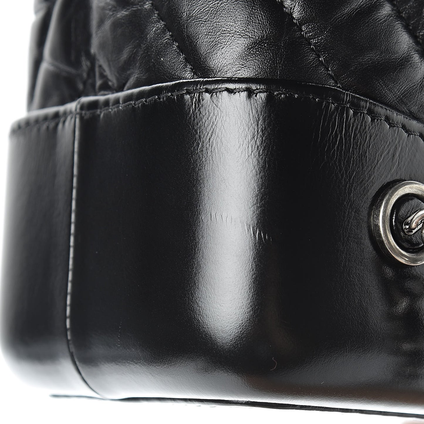 Aged Calfskin Chevron Quilted Small Gabrielle Backpack Black