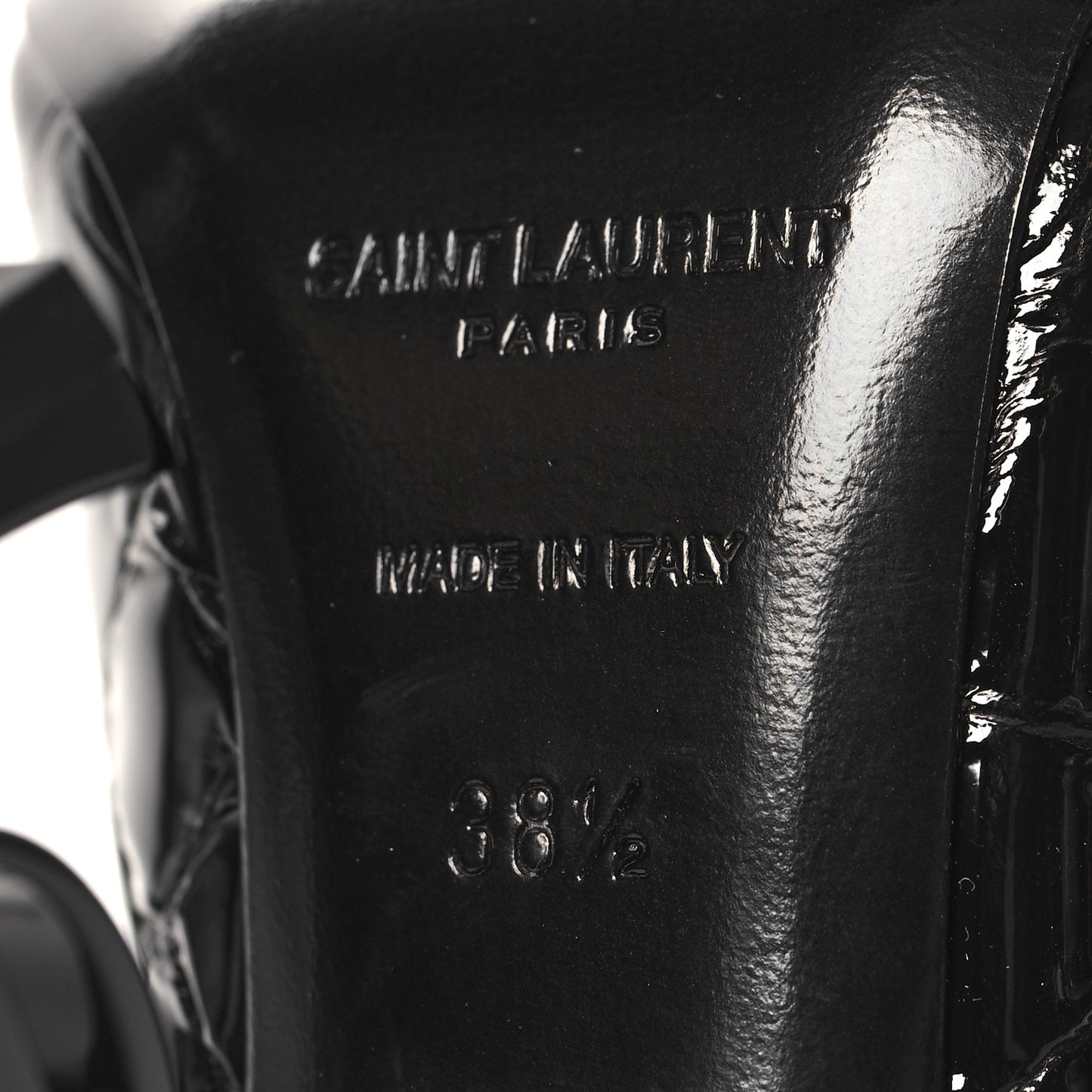 Patent Crocodile Embossed Opyum 110 Slingback 38.5 Black