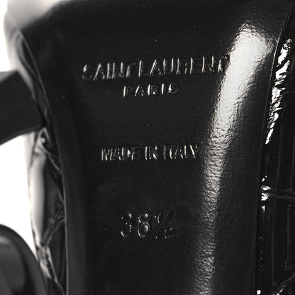Saint Laurent Patent Crocodile Embossed Opyum 110 Slingback 38.5 Black 8 of 10