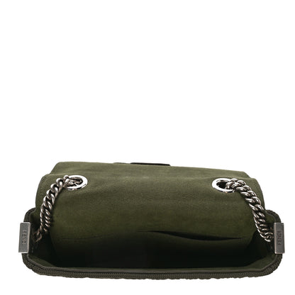 Fendi Technical Fabric FF Midi Chain Baguette Oliva 5 of 9