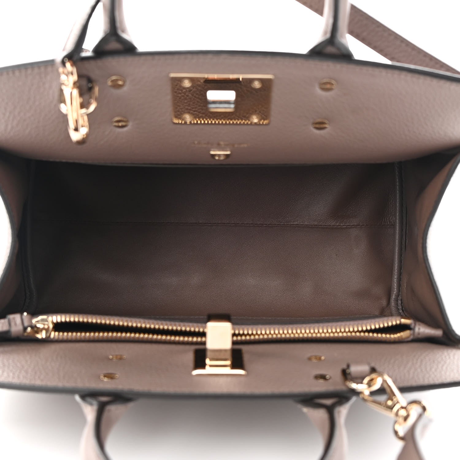Salvatore Ferragamo Calfskin Studio Bag Caraway Seed 5 of 9