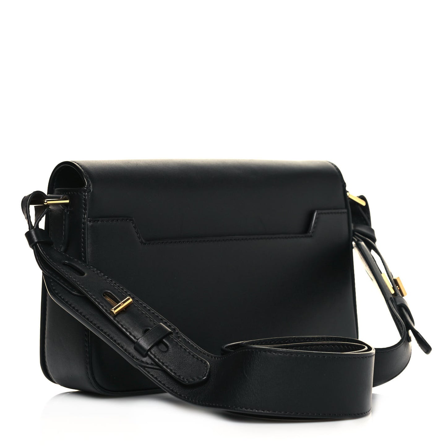 Calfskin Hollywood T Twist Shoulder Bag Black