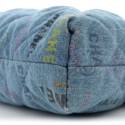 Chanel Denim Quilted Denim Mood Maxi Shopping Bag Blue Multicolor 10 of 10