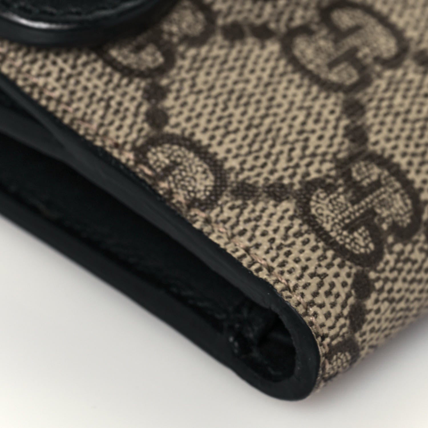 Gucci GG Supreme Monogram Pearl Studded French Wallet Black 9 of 13