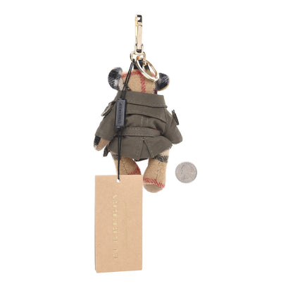 Burberry Cashmere Thomas Trench Teddy Bear Keychain Charm Green 2 of 3