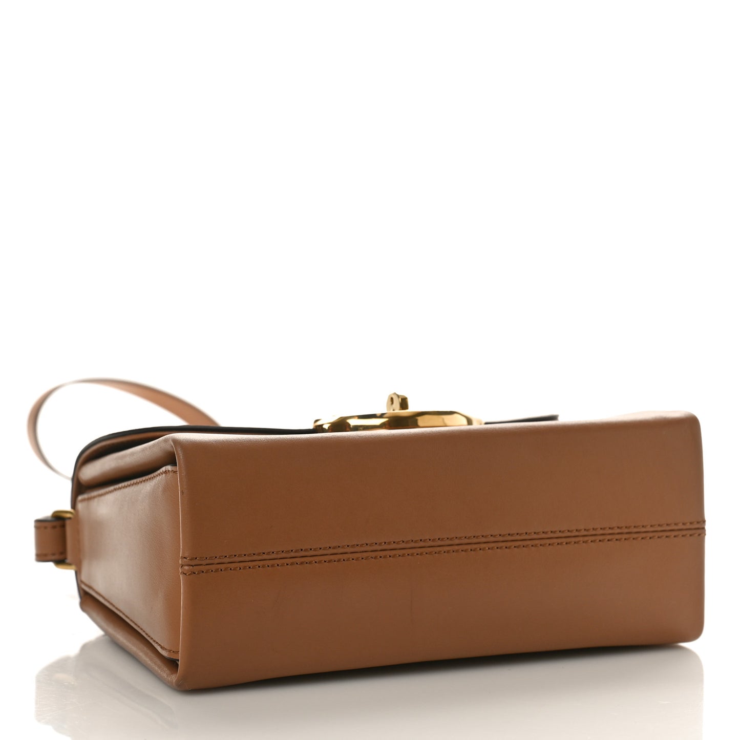 High Gloss Calfskin Lana Small Top Handle Sable