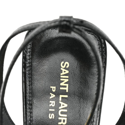 Saint Laurent Ayers Snakeskin Embossed Crystal Giqua 115 Sandals 40.5 Black 8 of 10