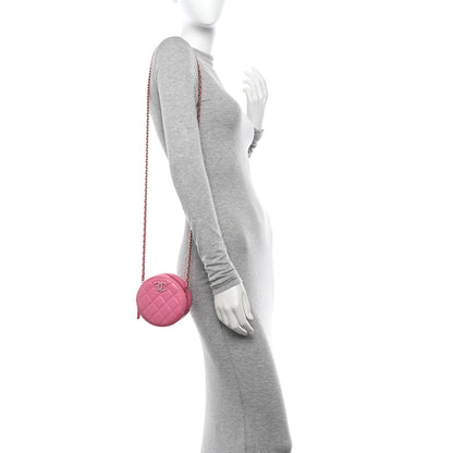 Chanel Caviar Quilted Gripoix CC Round Clutch With Chain Pink 2 of 11