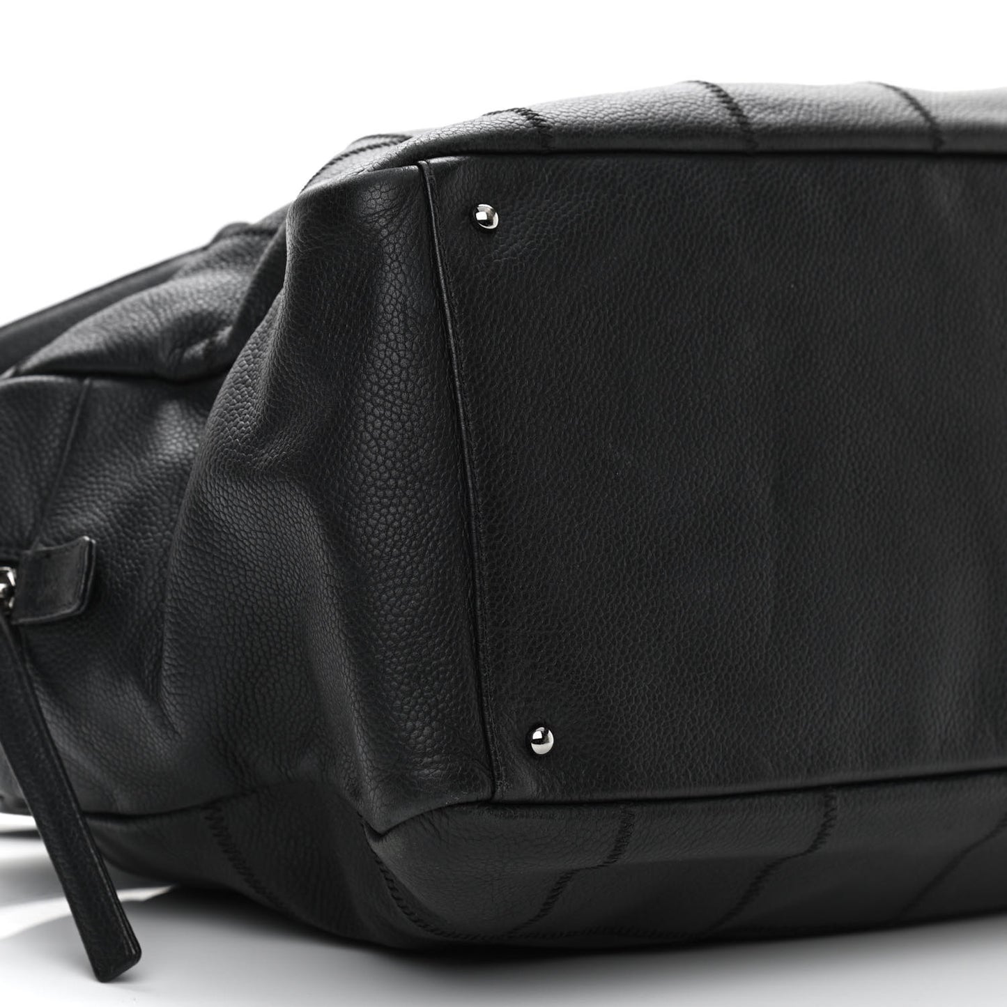 Caviar Square Stitched Large Tote Black